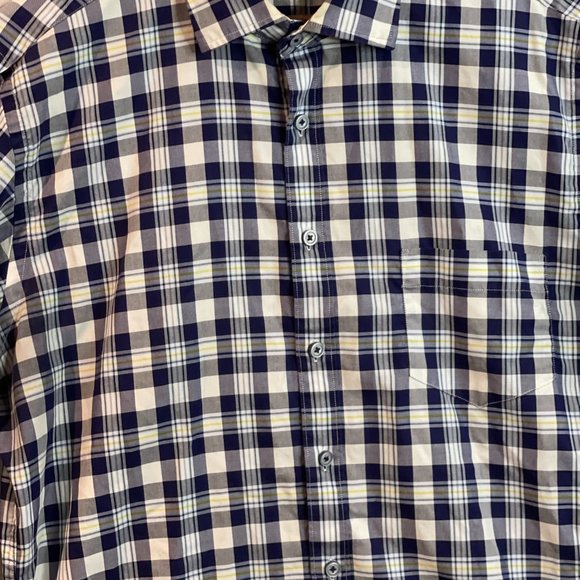 Rodd & Gunn Shirt Mens L Button Front Sports Fit Blue White Plaid Colorful - Picture 5 of 14